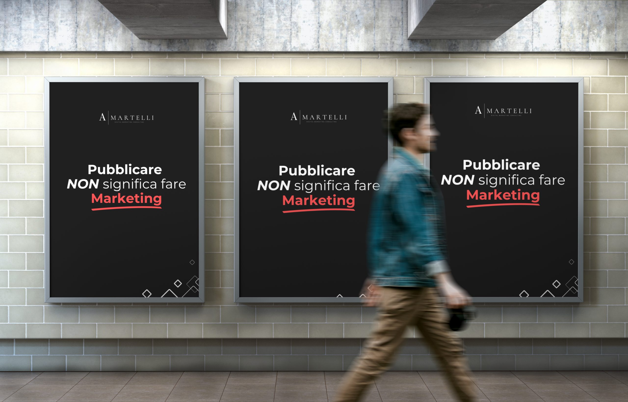 free three subway station poster mockup
